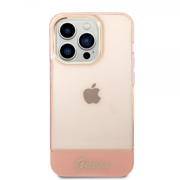 Guess iPhone 14 Pro Max Kuori Läpikuultava Pinkki