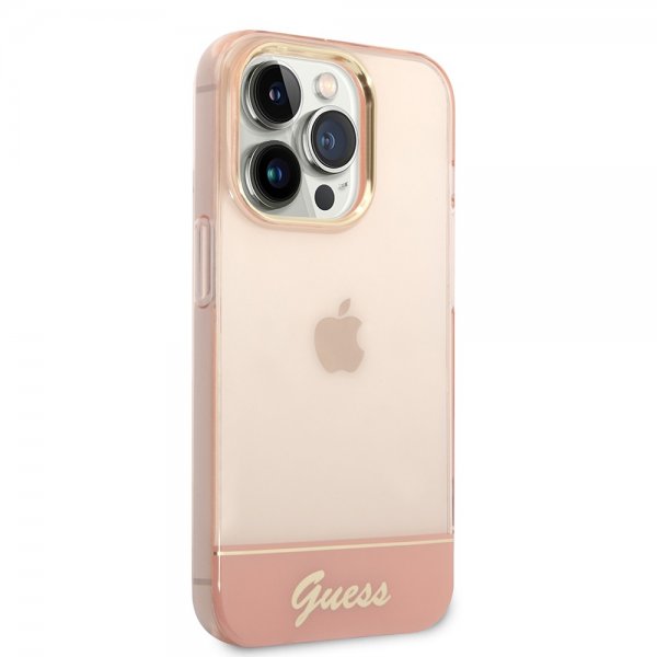 Guess iPhone 14 Pro Max Kuori Läpikuultava Pinkki