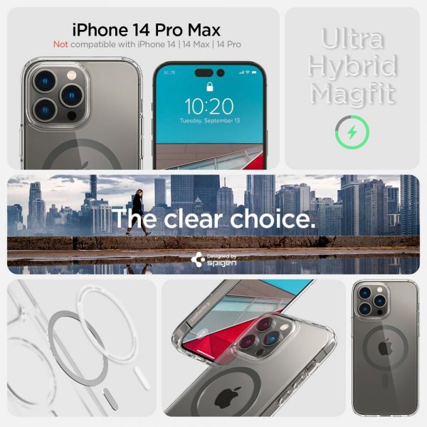 Spigen iPhone 14 Pro Max Ultra Hybrid MagFit Graphite -suojakuori