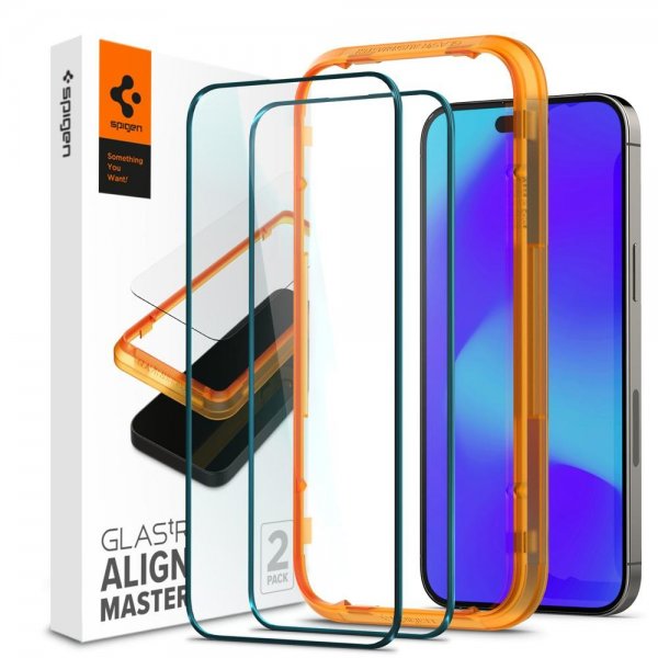 Spigen iPhone 14 Pro Max Näytönsuoja GLAS.tR ALIGNmaster 2-pakkaus