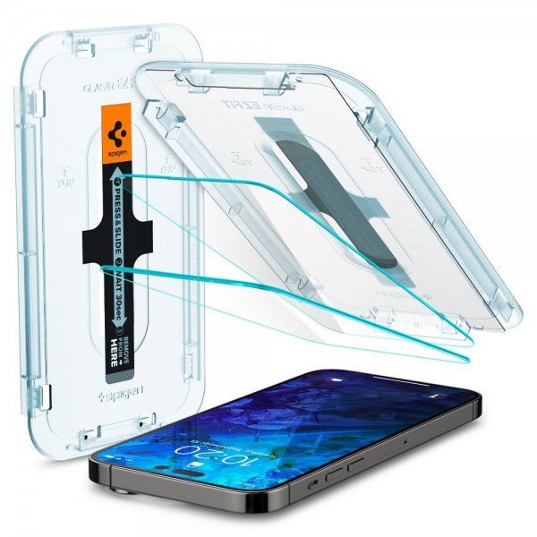 Spigen iPhone 14 Pro Max -näytönsuoja GLAS.tR EZ Fit 2-pakkaus