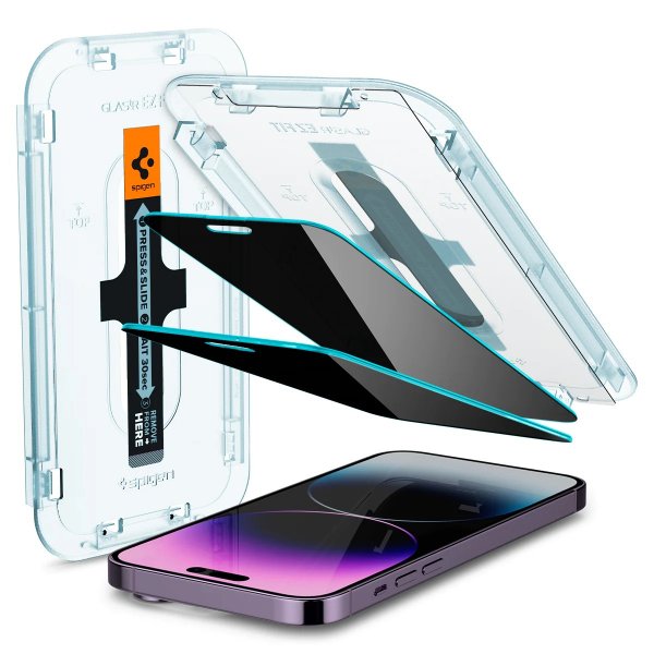 Spigen iPhone 14 Pro Max Näytönsuoja GLAS.tR EZ Fit Privacy 2-pakkaus