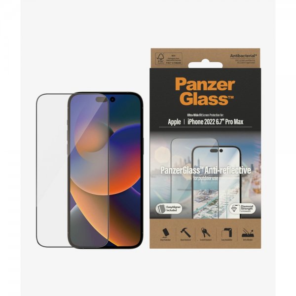 PanzerGlass iPhone 14 Pro Max Näytönsuoja Ultra-Wide Fit Heijastamaton EasyAligner