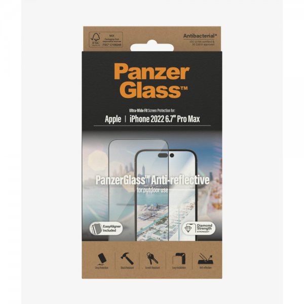 PanzerGlass iPhone 14 Pro Max Näytönsuoja Ultra-Wide Fit Heijastamaton EasyAligner