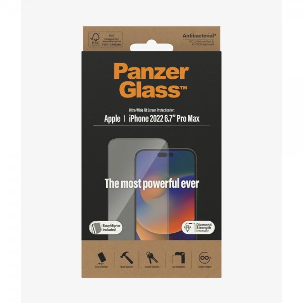 PanzerGlass iPhone 14 Pro Max -näytönsuoja Ultra-Wide Fit EasyAligner