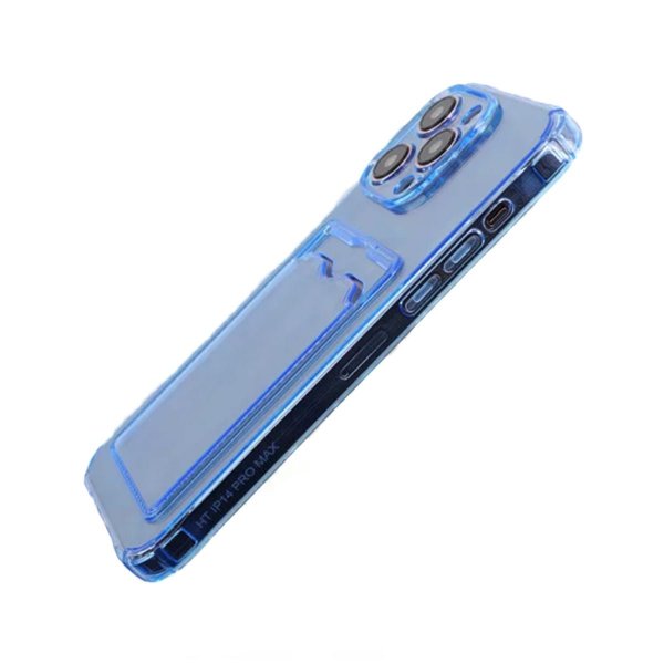 iPhone 14 Pro Max Kuoret Korttipidikkeellä Iskunkestävä Sininen