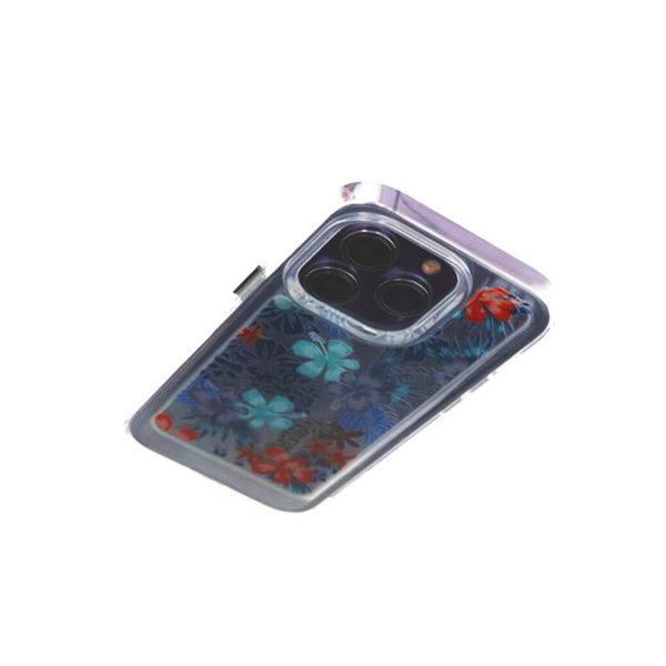 iPhone 14 Pro -kuoret punaisella kukkakuviolla
