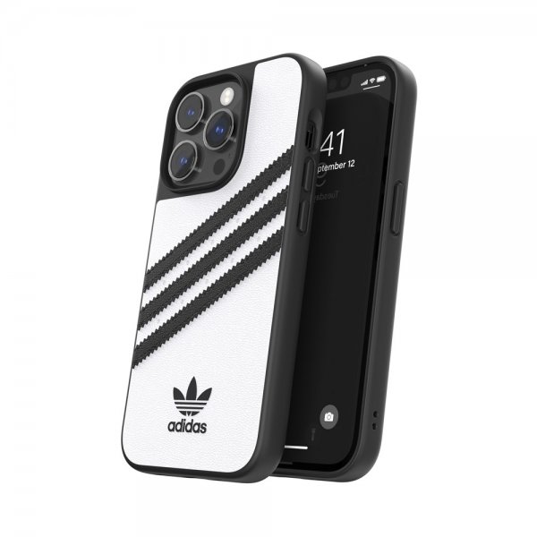 Adidas iPhone 14 Pro Kuoret 3 Stripes Snap Case Valkoinen Musta