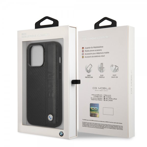 BMW iPhone 14 Pro Kuoret Big Logo Stripe Musta