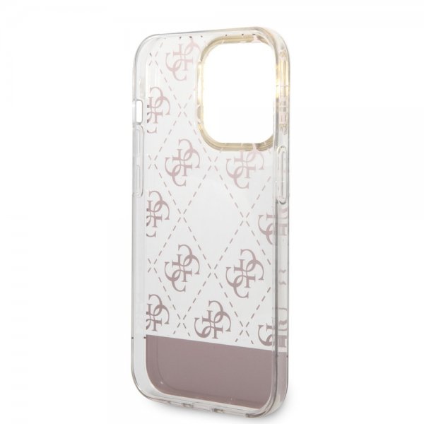 Guess iPhone 14 Pro Kuori Bottom Stripe Script Logo Ruusukulta