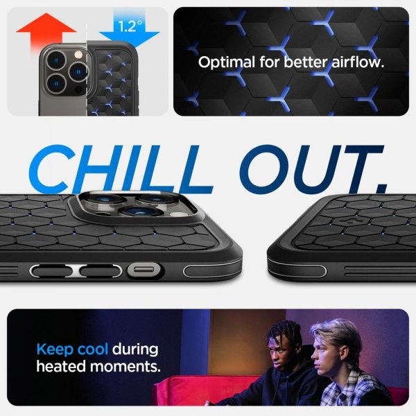 Spigen iPhone 14 Pro Cryo Armor -kuori, mattamusta