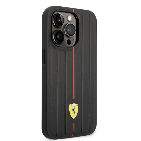 Ferrari iPhone 14 Pro Kuori Kohokuvioidut Raidat Punainen