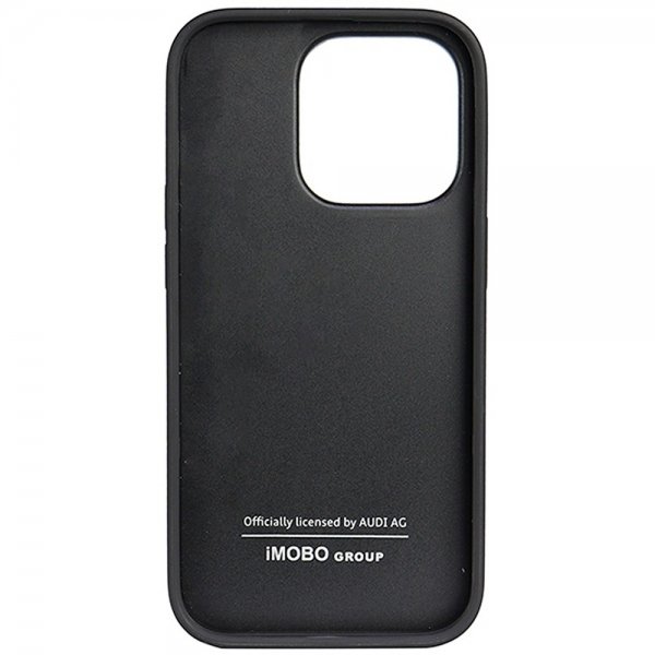 Audi iPhone 14 Pro -kuori, aitoa nahkaa, musta
