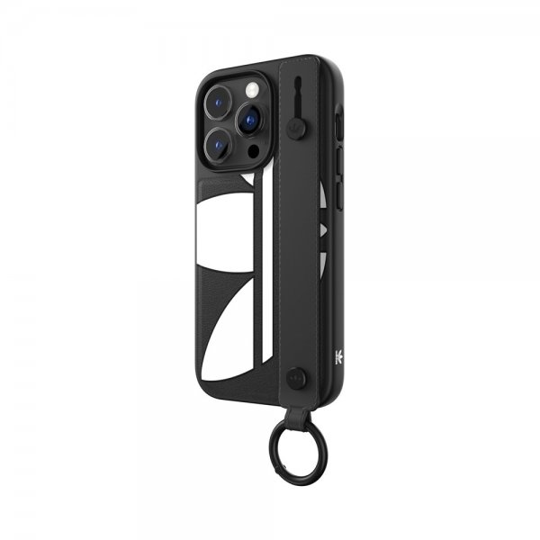Adidas iPhone 14 Pro Kuori Käsihihnakotelo Musta Valkoinen