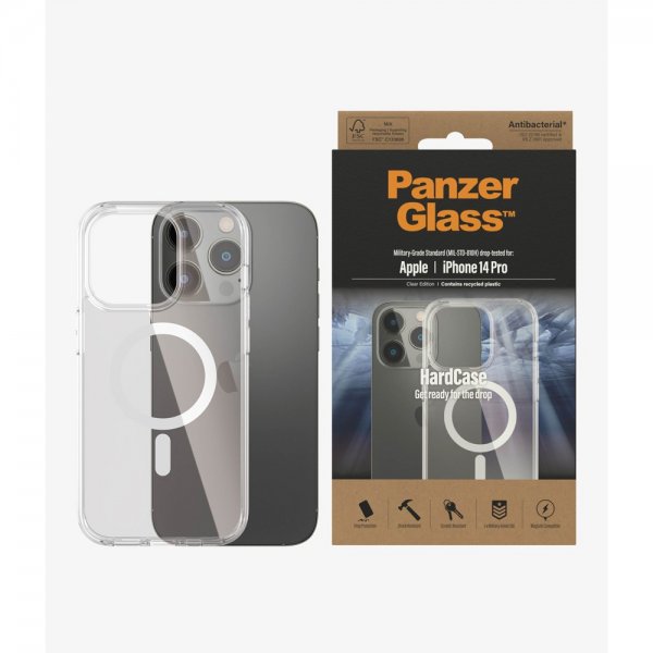 PanzerGlass iPhone 14 Pro -suojakuori HardCase MagSafe Läpinäkyvä