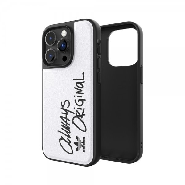 Adidas iPhone 14 Pro Kuori Inlay Embroidery Case Valkoinen Musta