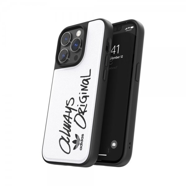 Adidas iPhone 14 Pro Kuori Inlay Embroidery Case Valkoinen Musta