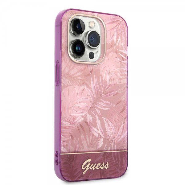 Guess iPhone 14 Pro Kuori Jungle Pink