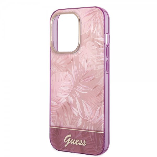 Guess iPhone 14 Pro Kuori Jungle Pink