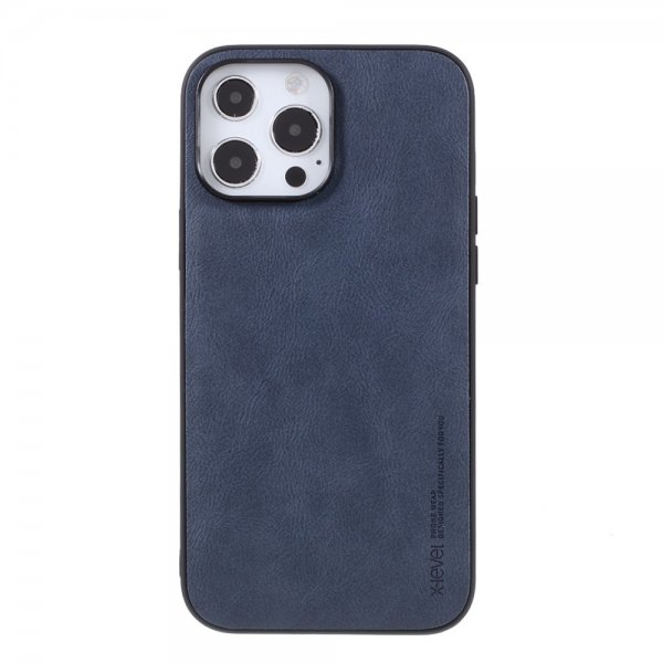 X-Level iPhone 14 Pro -suojakuori, nahkakuvioitu, sininen