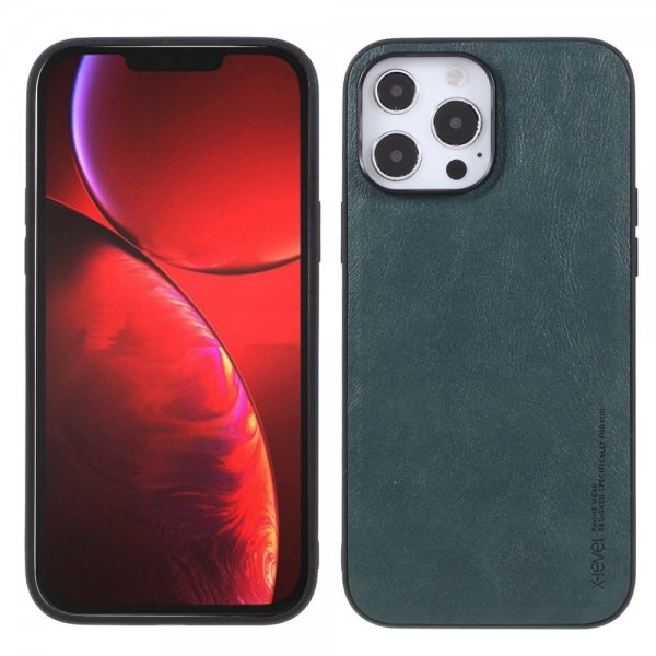 X-Level iPhone 14 Pro Kuori Nahkakuvio Vihreä