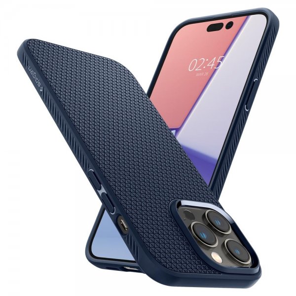 Spigen iPhone 14 Pro -kuoret Liquid Air Navy Blue