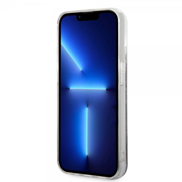 Karl Lagerfeld iPhone 14 Pro Kuori Liquid Glitter Monogram Musta