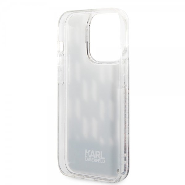 Karl Lagerfeld iPhone 14 Pro Kuori Liquid Glitter Monogram Musta