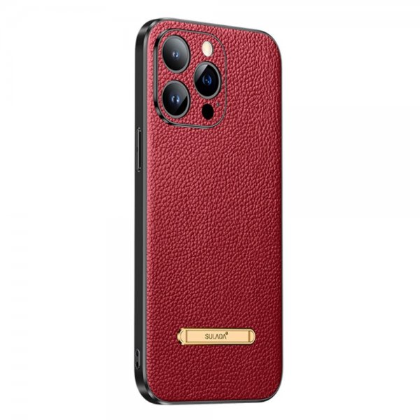 Sulada iPhone 14 Pro -kuori jalustalla, punainen