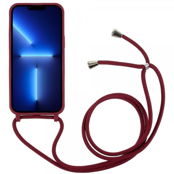 iPhone 14 Pro -suojakuori hihnalla, punainen