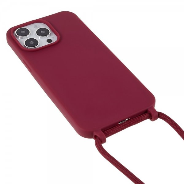 iPhone 14 Pro -suojakuori hihnalla, punainen