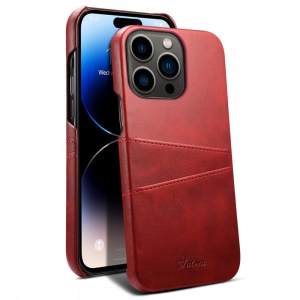iPhone 14 Pro Kuoret kahdella korttitaskulla Punainen