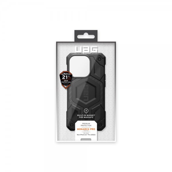 Urban Armor Gear (UAG) iPhone 14 Pro -suojakuori, Monarch Pro, MagSafe, Carbon Fiber