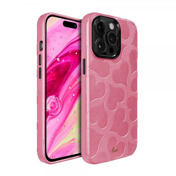 LAUT iPhone 14 Pro -suojakuori Motif MagSafe Pink Hearts