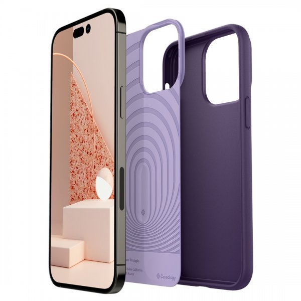 Caseology iPhone 14 Pro -suojakuori ja näytönsuoja, Nano Pop 360, Grape Purple