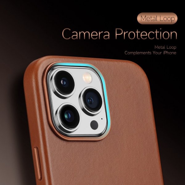 Dux Ducis iPhone 14 Pro -suojakuori Naples Series MagSafe, vaaleanruskea