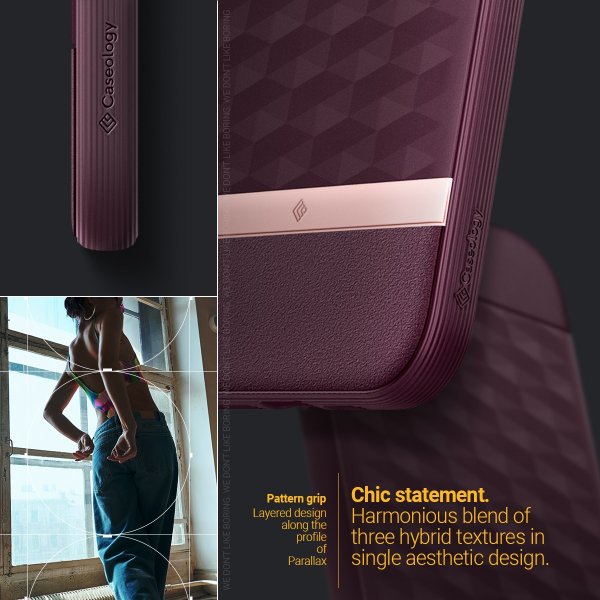 Caseology iPhone 14 Pro -suojakuori Parallax Mag Burgundy Bean