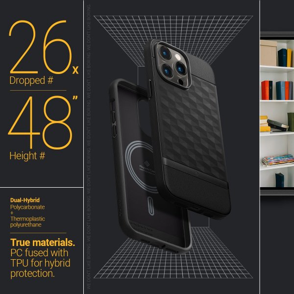 Caseology iPhone 14 Pro -suojakuori Parallax Mag Matte Black