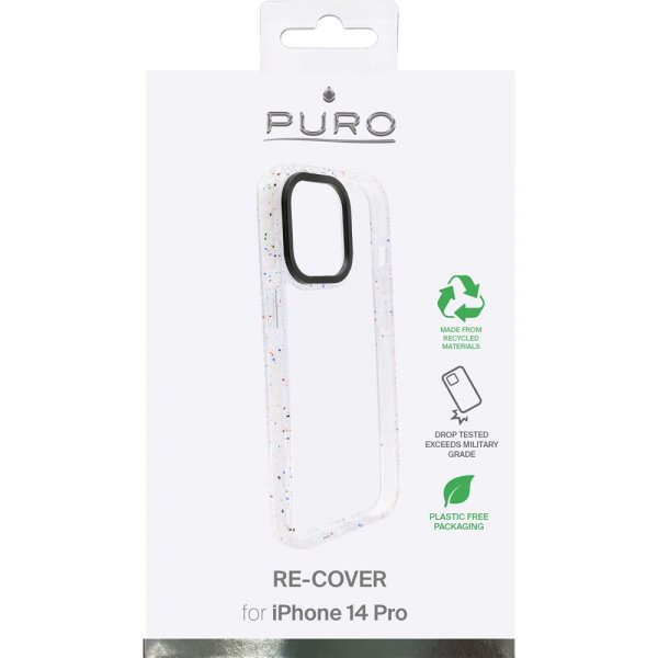 Puro iPhone 14 Pro -suojakuori RE-COVER, valkoinen/läpinäkyvä