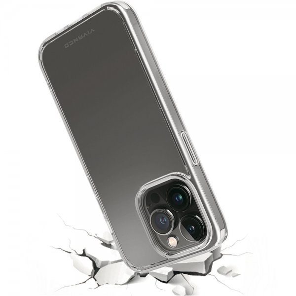 Vivanco iPhone 14 Pro -kuori Safe & Steady, läpinäkyvä