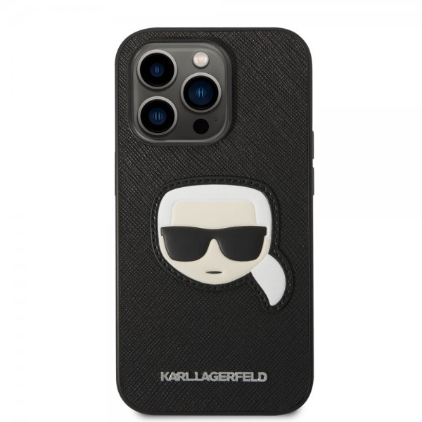 Karl Lagerfeld iPhone 14 Pro Saffiano Karl -kuori, musta
