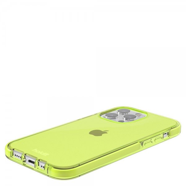 Holdit iPhone 14 Pro -suojakuori, läpinäkyvä (Acid Green)