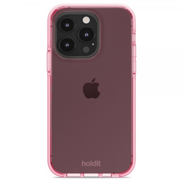 holdit iPhone 14 Pro -suojakuori Seethru Bright Pink