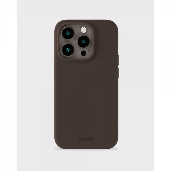 holdit iPhone 14 Pro -silikonikuori, suklaa