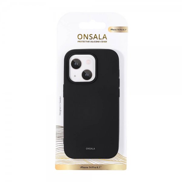 Onsala iPhone 14 Pro Silikonikuori Musta