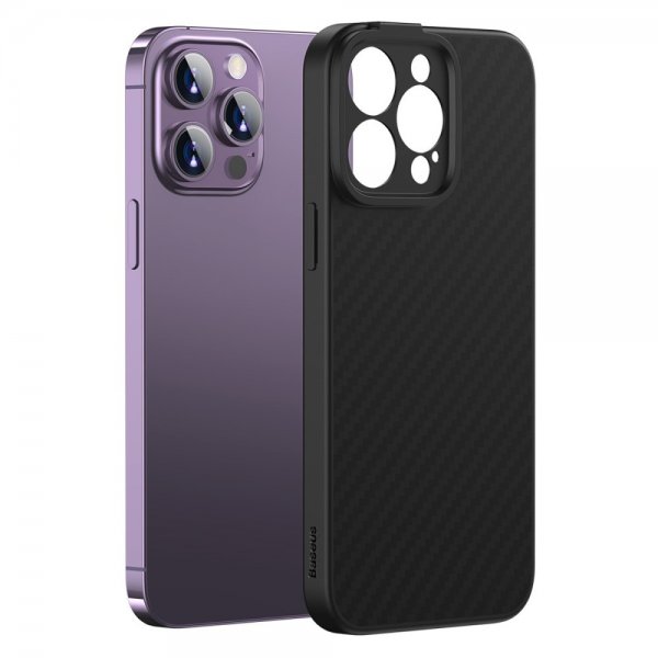 Baseus iPhone 14 Pro Kuori Synteettikuitu MagSafe Musta