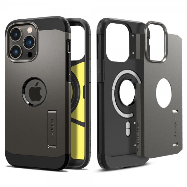 Spigen iPhone 14 Pro -suojakuori Tough Armor MagFit Gunmetal