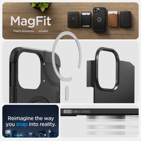 Spigen iPhone 14 Pro -suojakuori Tough Armor MagFit, musta