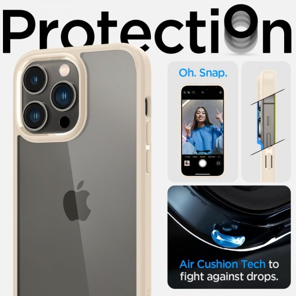 Spigen iPhone 14 Pro -suojakuori Ultra Hybrid Sand Beige