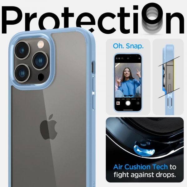 Spigen iPhone 14 Pro -suojakuori, Ultra Hybrid, Sierra Blue